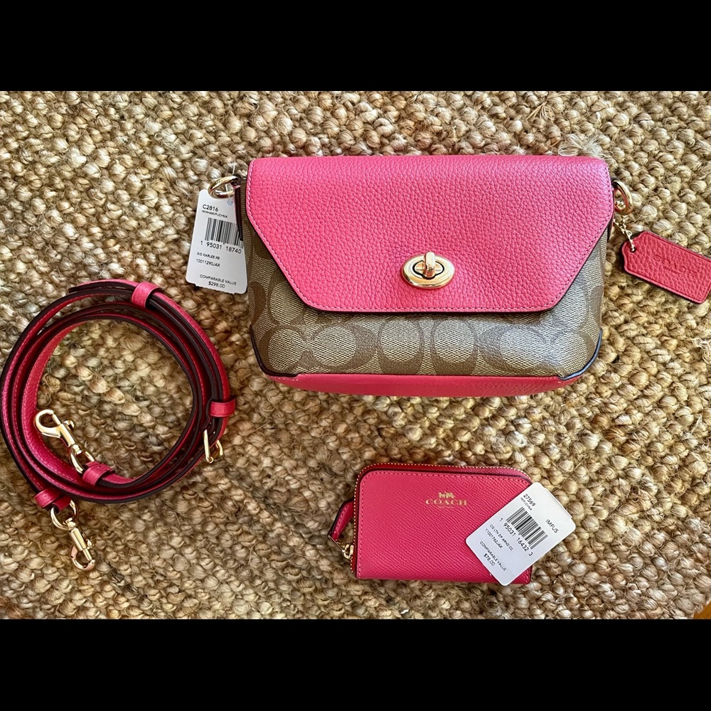 COACH Signature Karlee Cross Body and Wallet